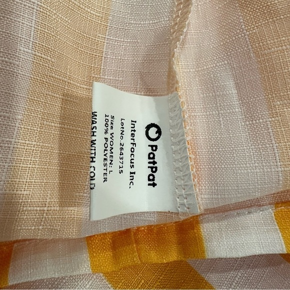 PatPat Yellow and White Striped  Criss Cross Dress SZ L - Picture 6 of 6